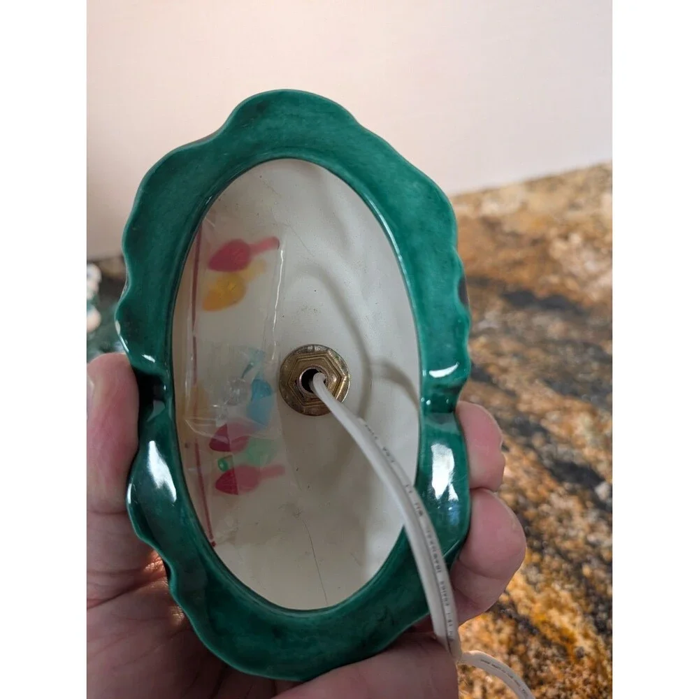 Ceramic Christmas Tree Vintage 2-Piece Lighted 15” With Music Box